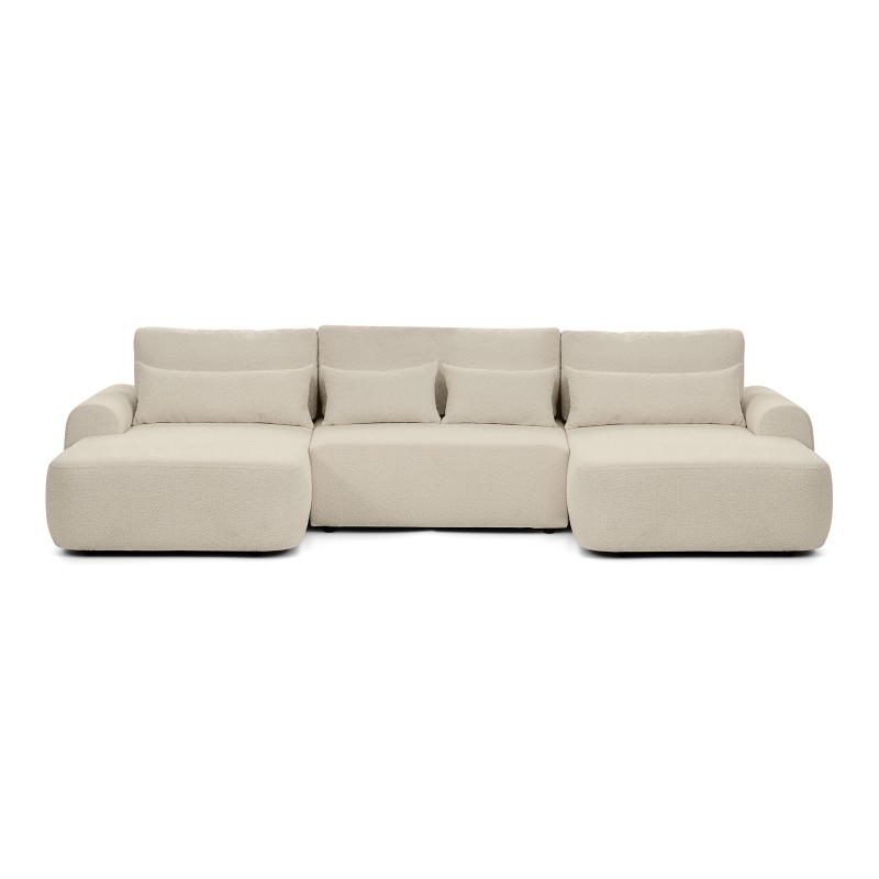 Narożnik OLIVER U z funkcją spania i pojemnikiem | Bouclé QUELLE