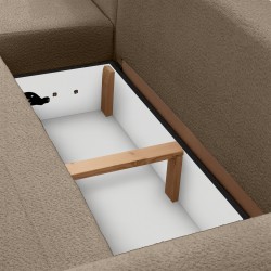 Narożnik OLIVER U z funkcją spania i pojemnikiem | Bouclé QUELLE