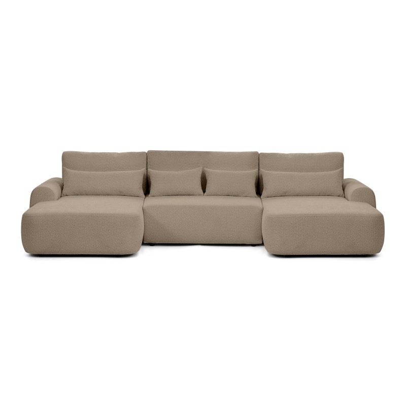 Narożnik OLIVER U z funkcją spania i pojemnikiem | Bouclé QUELLE