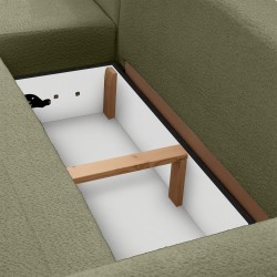 Narożnik OLIVER U z funkcją spania i pojemnikiem | Bouclé QUELLE