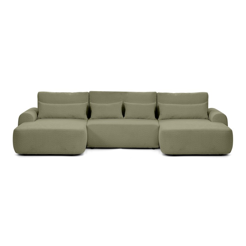 Narożnik OLIVER U z funkcją spania i pojemnikiem | Bouclé QUELLE