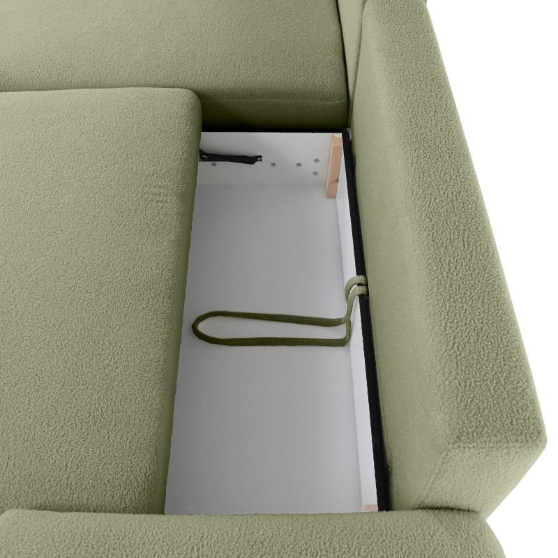 Narożnik NOEL U z funkcją spania | Automat Moss | Bouclé QUELLE