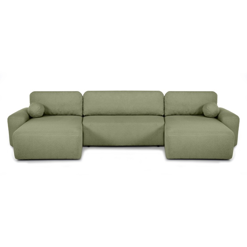 Narożnik NOEL U z funkcją spania | Automat Moss | Bouclé QUELLE