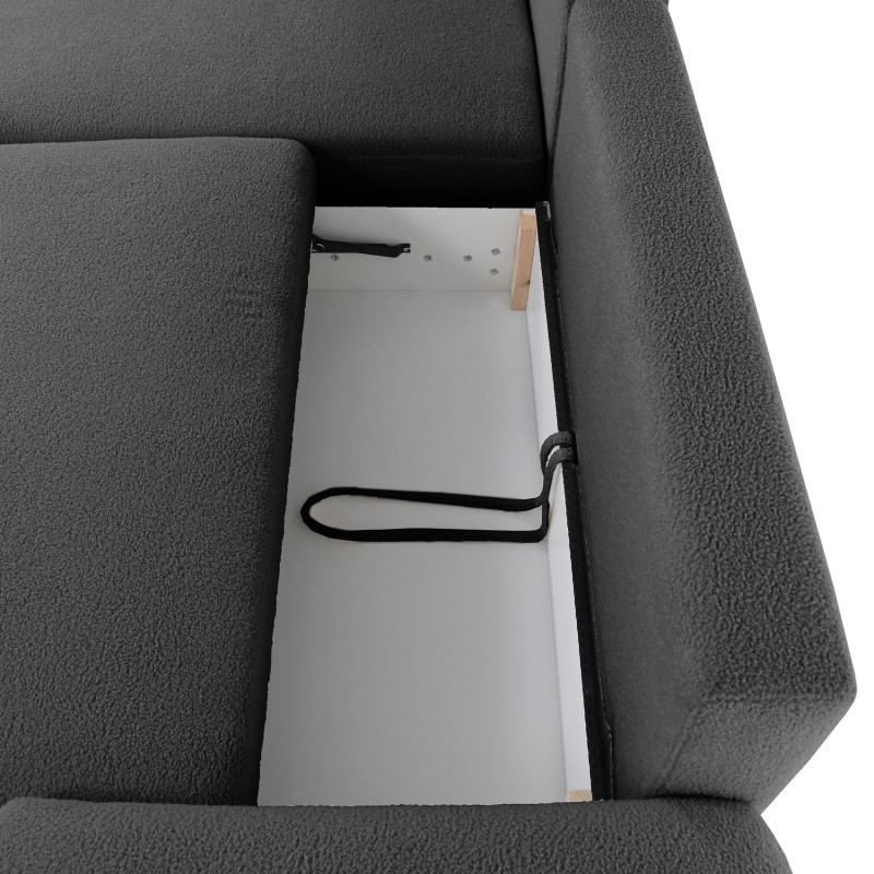 Narożnik NOEL U z funkcją spania | Automat Moss | Bouclé QUELLE