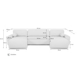 Narożnik NOEL U z funkcją spania | Automat Moss | Bouclé QUELLE