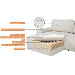 Narożnik NOEL U z funkcją spania | Automat Moss | Bouclé QUELLE