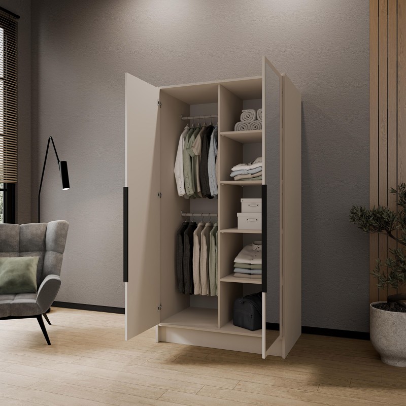 Szafa LARO z Lustrem 100/150/200 cm – Nowoczesna Szafa Uchylna