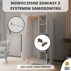 Szafa LARO z Lustrem 100/150/200 cm – Nowoczesna Szafa Uchylna
