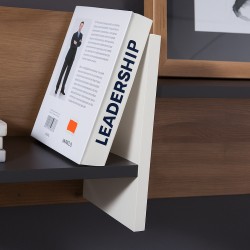 Regał MORENO 80 cm – 3 drzwi, 6 półek | Dąb złoty / biały / grafit