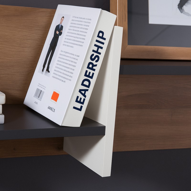 Regał MORENO 80 cm – 3 drzwi, 6 półek | Dąb złoty / biały / grafit