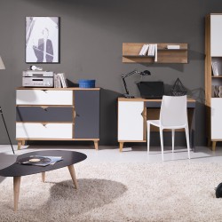 Komoda MORENO 120 cm – 3 szuflady, 1 drzwi