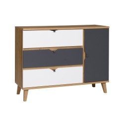 Komoda MORENO 120 cm – 3 szuflady, 1 drzwi