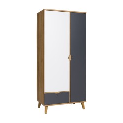 Szafa MORENO 90 cm – 2 drzwi, 1 szuflada, 5 półek