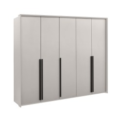 Szafa GIANA 255 cm – 5 drzwi, duża szafa do sypialni z drążkami