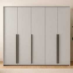 Szafa GIANA 255 cm – 5 drzwi, duża szafa do sypialni z drążkami