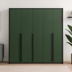 Szafa GIANA 255 cm – 5 drzwi, duża szafa do sypialni z drążkami