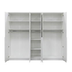 Szafa GIANA 255 cm – 5 drzwi, duża szafa do sypialni z drążkami