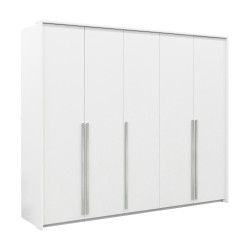 Szafa GIANA 255 cm – 5 drzwi, duża szafa do sypialni z drążkami