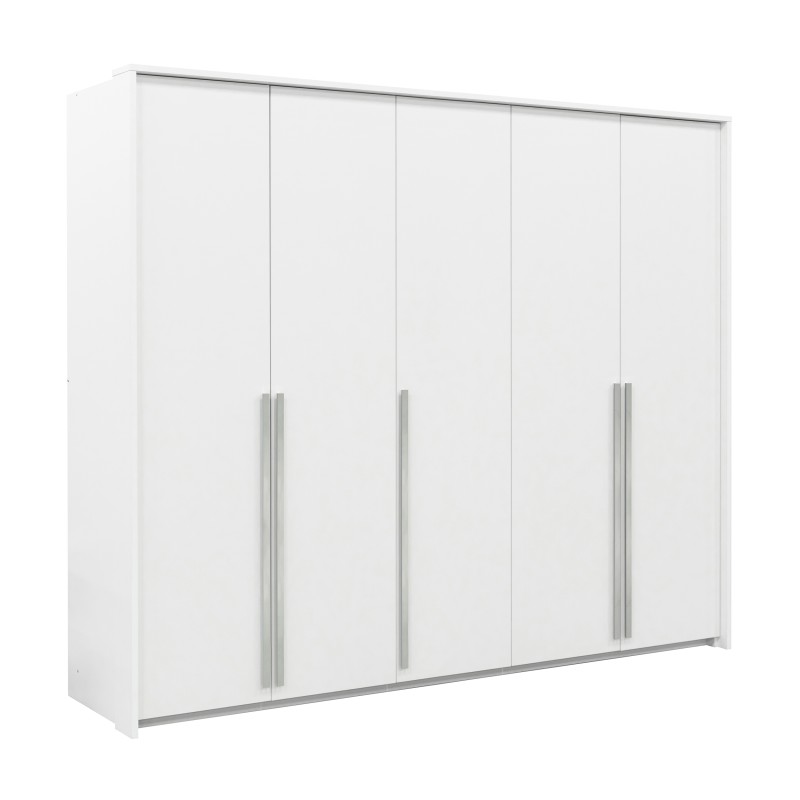 Szafa GIANA 255 cm – 5 drzwi, duża szafa do sypialni z drążkami