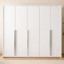 Szafa GIANA 255 cm – 5 drzwi, duża szafa do sypialni z drążkami