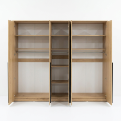 Szafa GIANA 255 cm – 5 drzwi, duża szafa do sypialni z drążkami