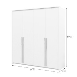 Szafa GIANA 210 cm – 4 drzwi, 2 drążki | do sypialni