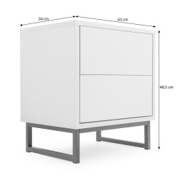 Szafka nocna GIANA 43 cm – 2 szuflady, push-to-open