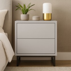 Szafka nocna GIANA 43 cm – 2 szuflady, push-to-open