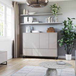 Komoda GIANA 160 cm – 5 drzwi, bez uchwytów