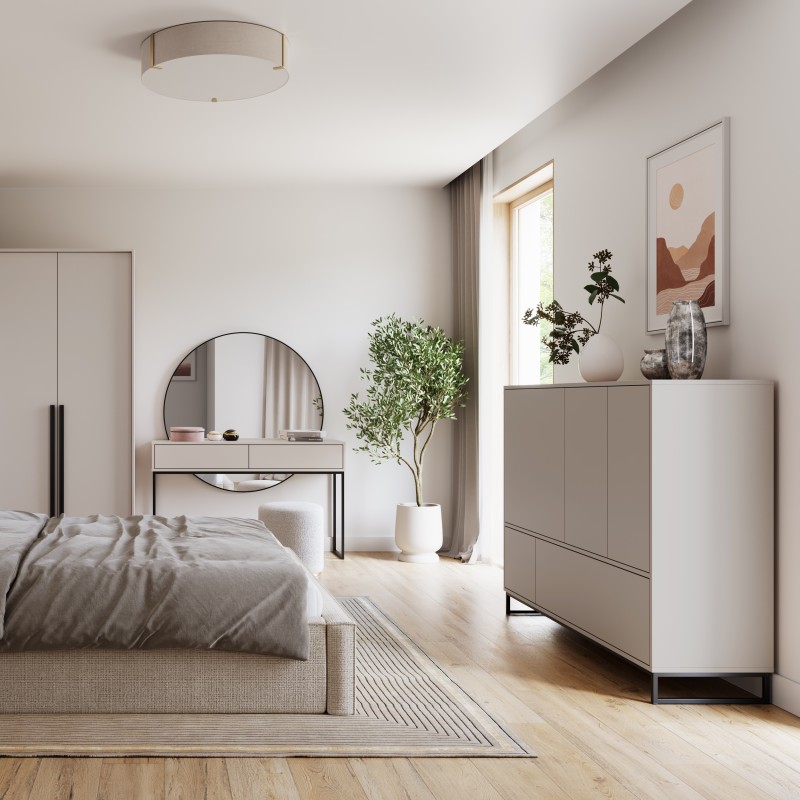 Komoda GIANA 160 cm – 5 drzwi, bez uchwytów