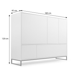 Komoda GIANA 160 cm – 5 drzwi, bez uchwytów