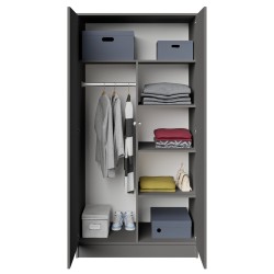 Szafa z drzwiami uchylnymi CLASSIC 90 cm – TIP-ON, drążek i półki