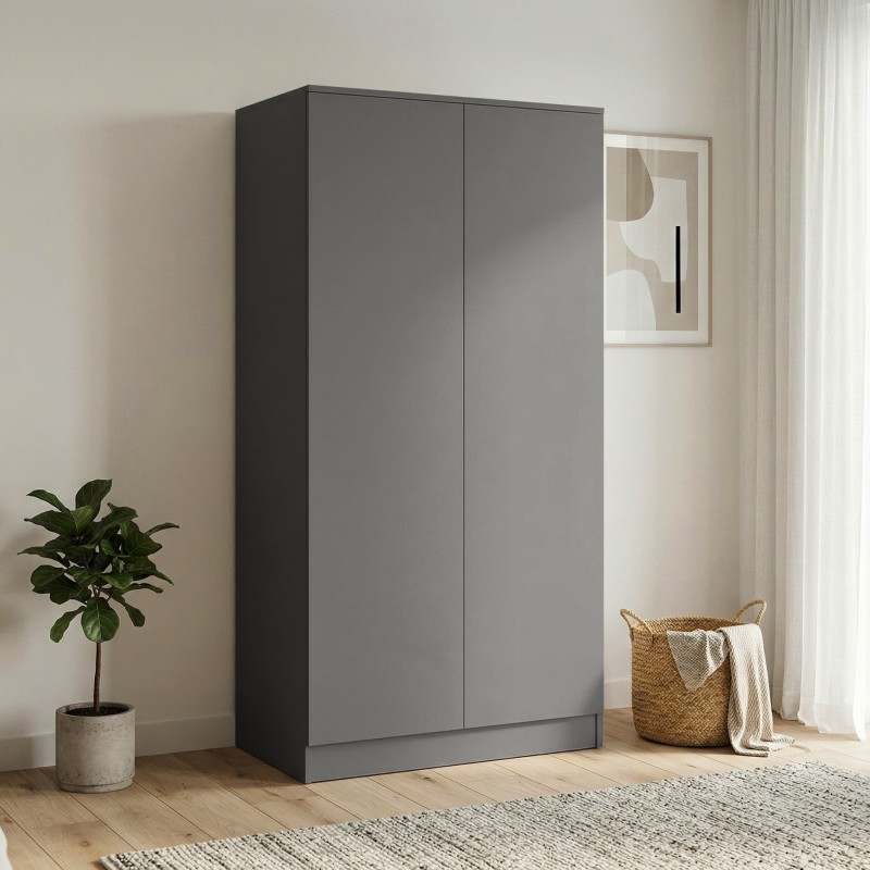 Szafa z drzwiami uchylnymi CLASSIC 90 cm – TIP-ON, drążek i półki