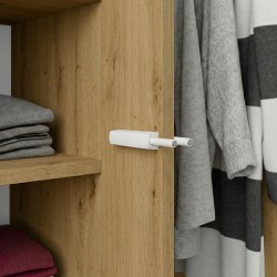 Szafa z drzwiami uchylnymi CLASSIC 90 cm – TIP-ON, drążek i półki