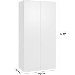 Szafa z drzwiami uchylnymi CLASSIC 90 cm – TIP-ON, drążek i półki