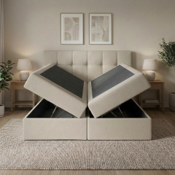 Łóżko kontynentalne ze skrzynią EMPORI | BeautySofa24.pl