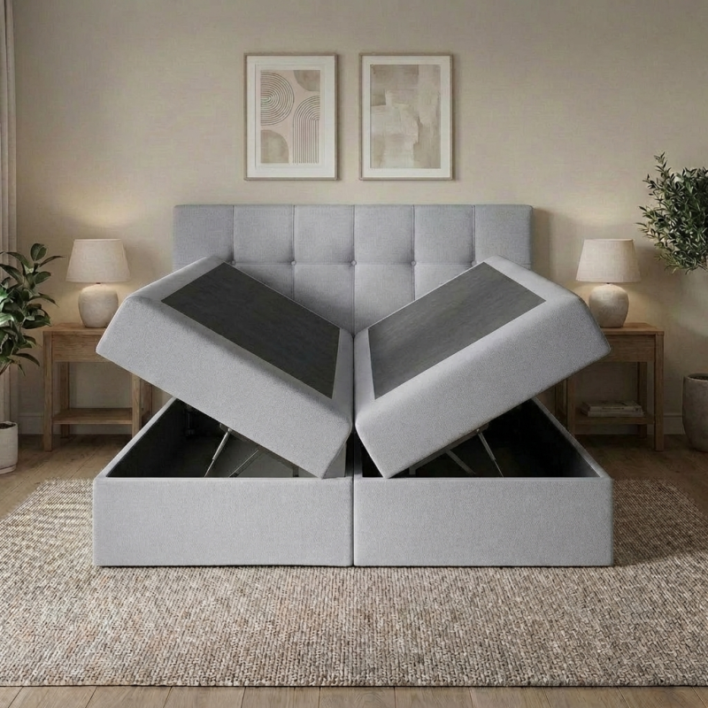 Łóżko kontynentalne ze skrzynią EMPORI | BeautySofa24.pl