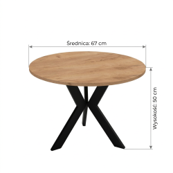 Drewniany Stolik okrągły do salonu DREVICO | BeautySofa24.pl