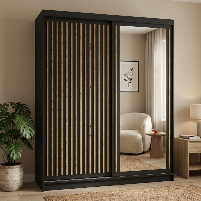 Szafa przesuwna z lamelami DONATELLO | BeautySofa24.pl