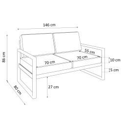 Sofa ogrodowa STELLA 2-osobowa