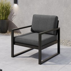 Zestaw mebli ogrodowych STELLA – sofa, fotel, stolik metalowy