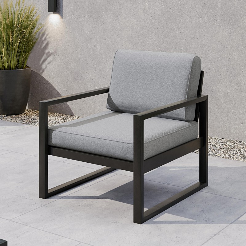 Zestaw mebli ogrodowych STELLA – sofa, fotel, stolik metalowy