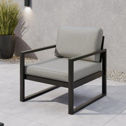 Zestaw mebli ogrodowych STELLA – sofa, fotel, stolik metalowy