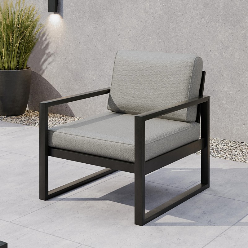 Zestaw mebli ogrodowych STELLA – sofa, fotel, stolik metalowy