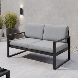 Zestaw mebli ogrodowych STELLA – sofa, fotel, stolik metalowy