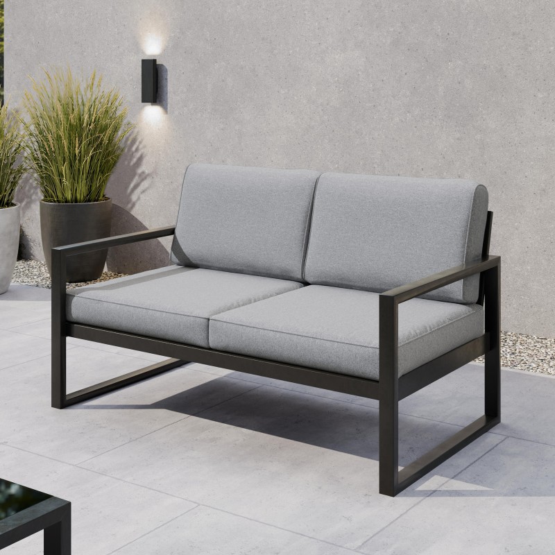 Zestaw mebli ogrodowych STELLA – sofa, fotel, stolik metalowy