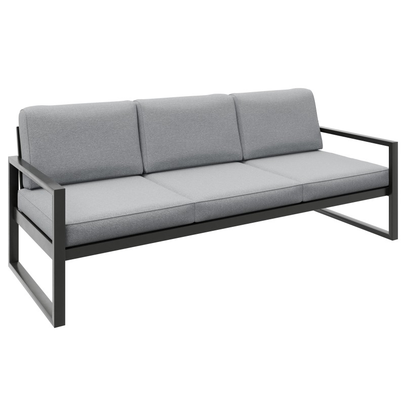 Zestaw mebli ogrodowych STELLA – sofa, fotel, stolik metalowy