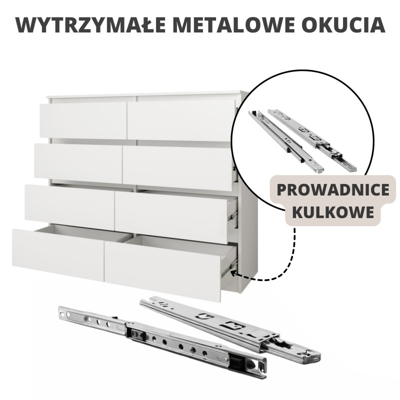 Komoda 100 cm z 8 szufladami LEMON