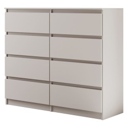 Komoda LEMON 120/140 cm – 8 szuflad, nowoczesna, kaszmir