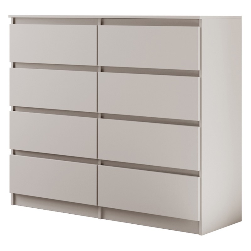 Komoda LEMON 120/140 cm – 8 szuflad, nowoczesna, kaszmir